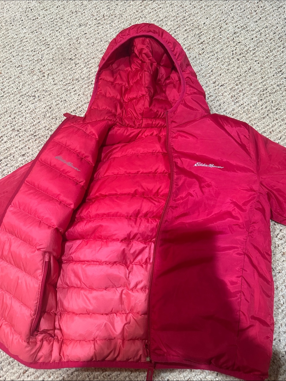 Eddie Bauer Kids Hot Pink Hooded Puffer Jacket